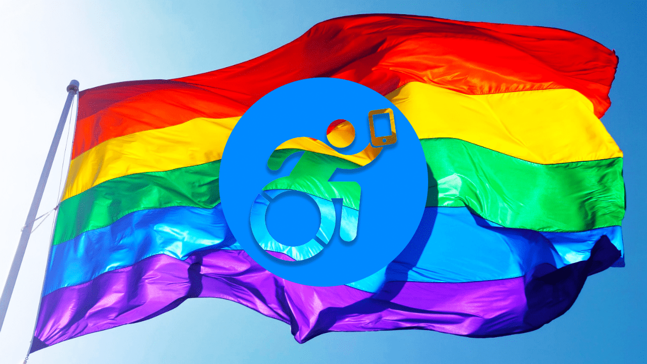 Bandeira do Dia do Orgulho LGBTQIA 2020 e logo Jornalista Inclusivo