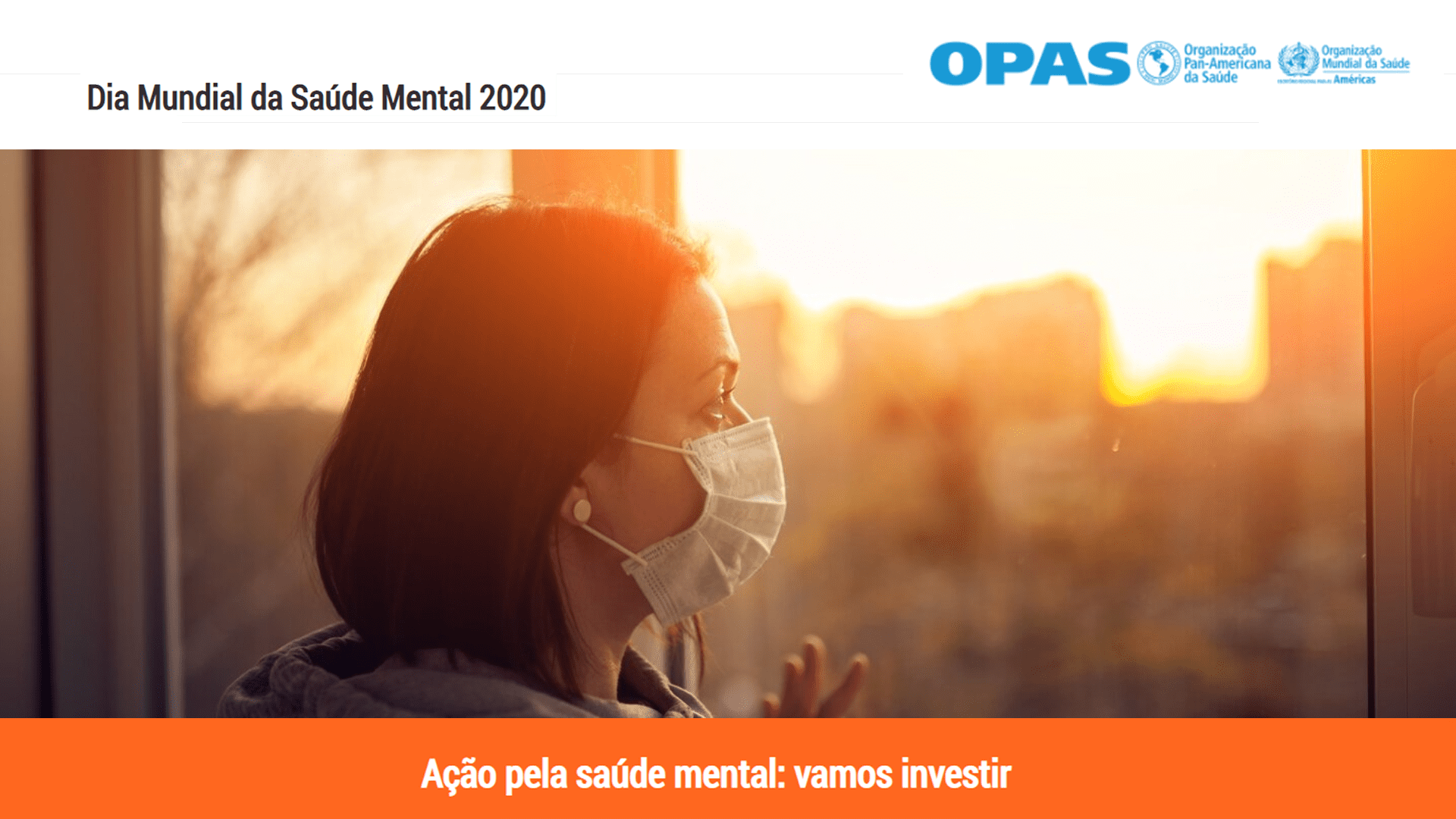 Organização Pan-Americana da Saúde (OPAS) - Dia Mundial da Saúde Mental 2020