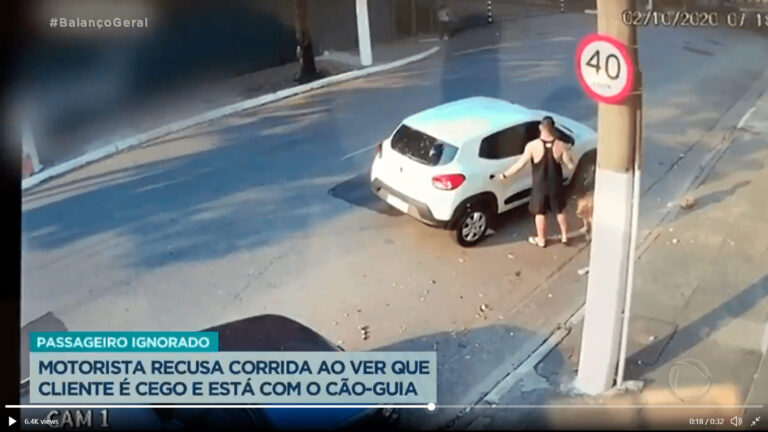 motorista não sabia que negar transporte a cegos com cão-guia é crime