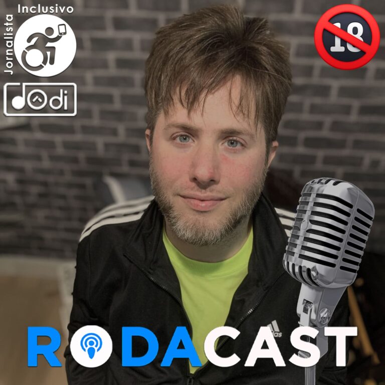 Dôdi, logo RodaCast, ilustra podcast "Como um tetraplégico faz sexo?"