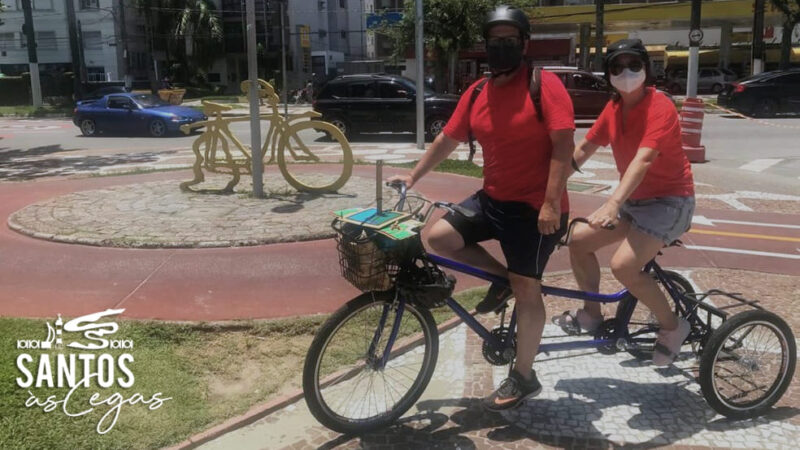 Santos às Cegas: Passeio de bike para pessoas com deficiência visual