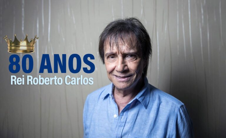 Roberto Carlos, 80 anos, com descrição na legenda do artigo ‘Todos Estão Surdos’ e você tá de calça, Roberto.