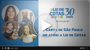 Arte com fotos e o texto: Lei de Cotas 30 anos, Carta de São Paulo 2021.
