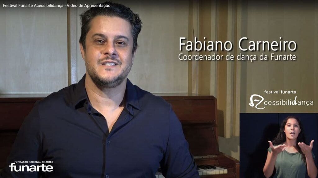 Print do YouTube com o coordenador de dança da Funarte, Fabiano Carneiro.