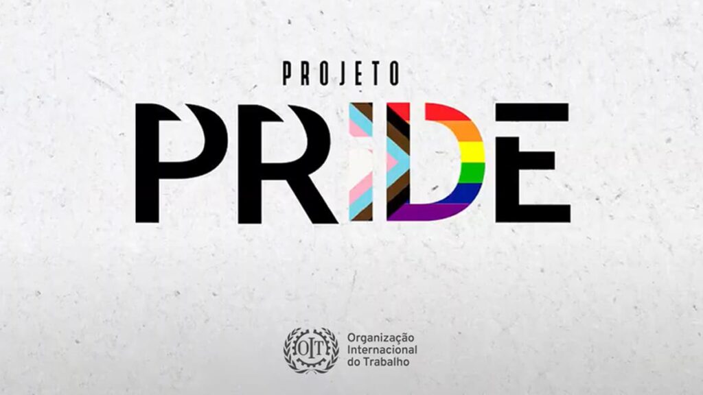 Banner com as logos do projeto Pride e da Organização Internacional do Trabalho (OIT).