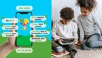 Arte com foto de duas crianças com um tablet, e texto sobre o app brasileiro Jade Autism.