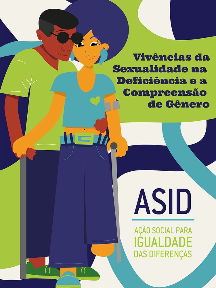 Reprodução da capa da cartilha com o título, alinhado à direita: ‘Vivências da Sexualidade na Deficiência e a Compreensão de Gênero’.