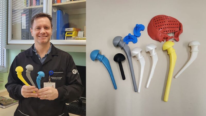 Pesquisador da PUC Paraná cria próteses 3D antimicrobianas para o SUS